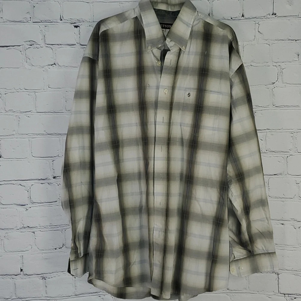 Stetson Long Sleeve Plaid Men's Shirt XL